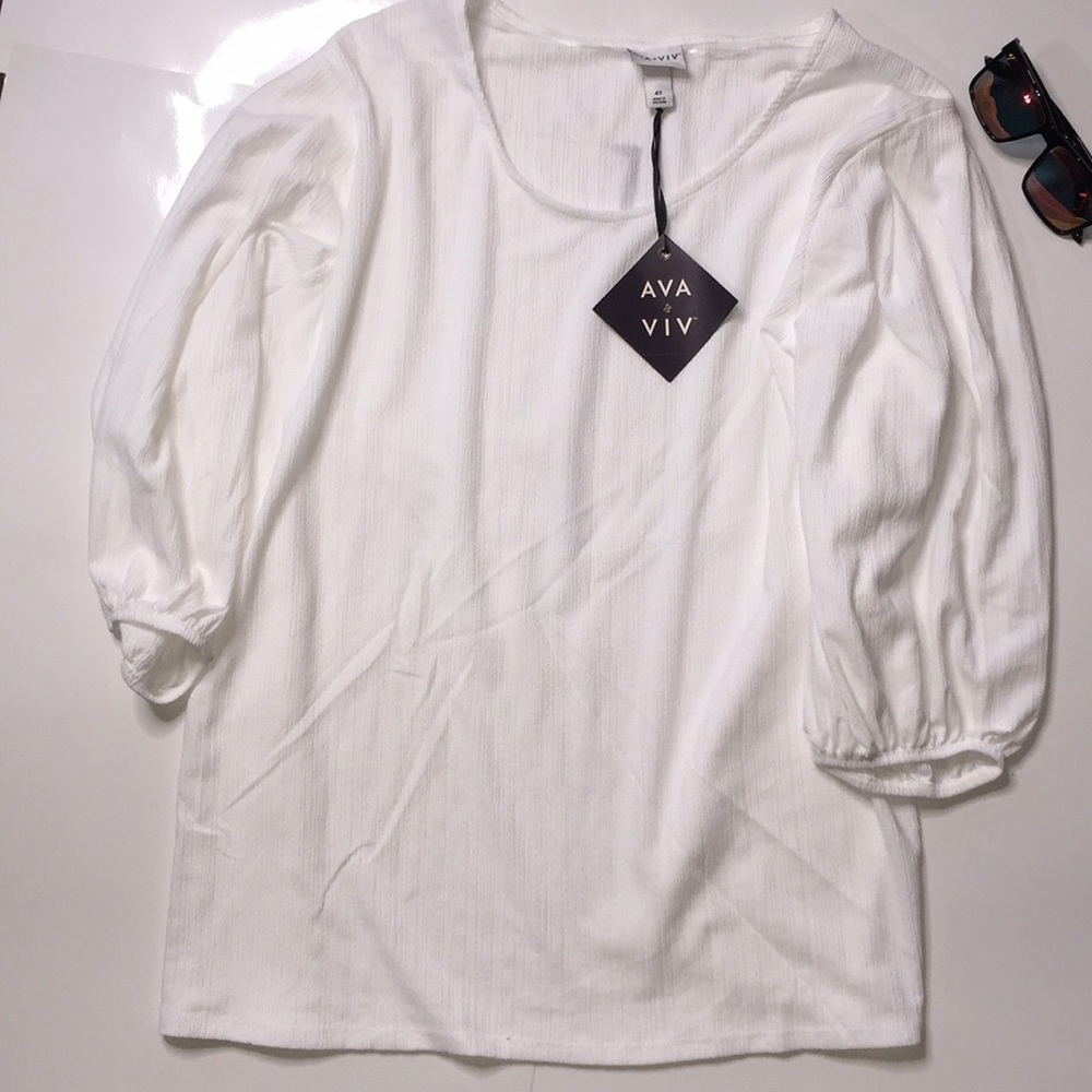 Ava & Viv Plus Size White Blouse size 2X
